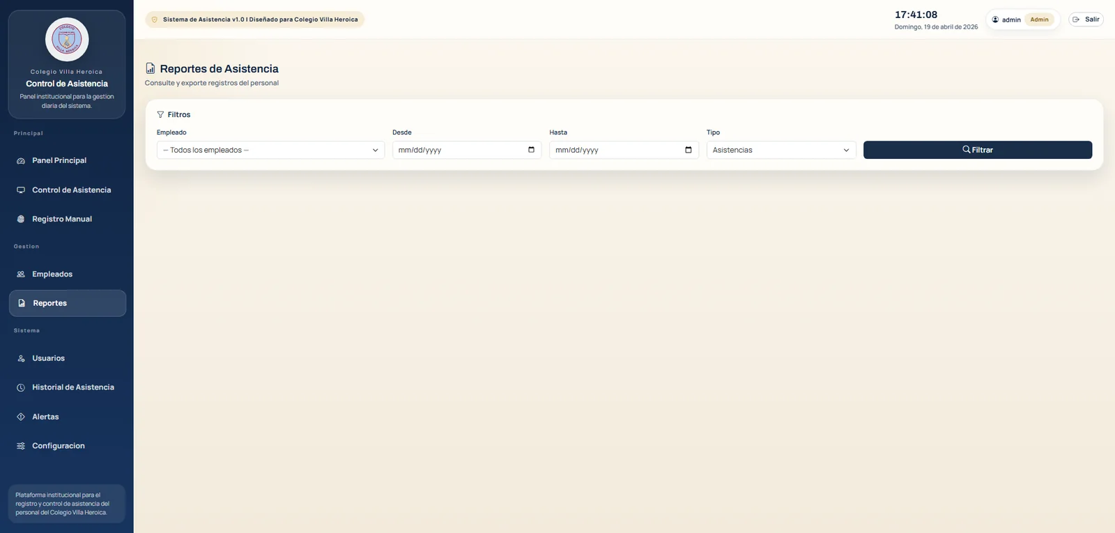 Monthly attendance reports view